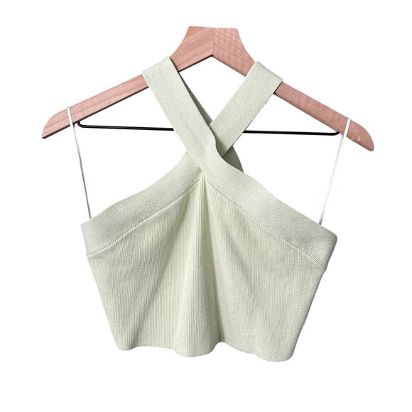 House of Harlow 1960 Tops - House of Harlow 1960 Criss-Cross Halter Ribbed Knit Tank Top - L